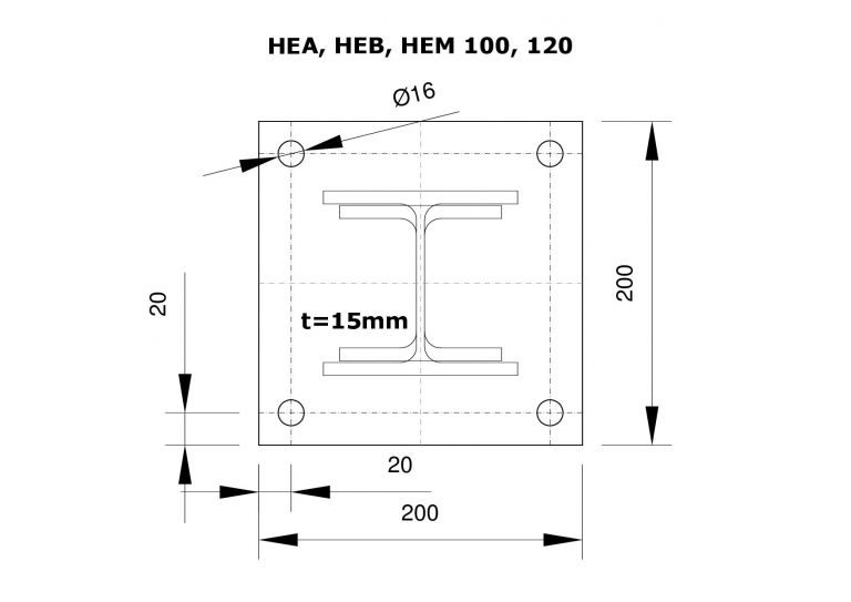 Platten für HEA, HEB, HEM 100, 120